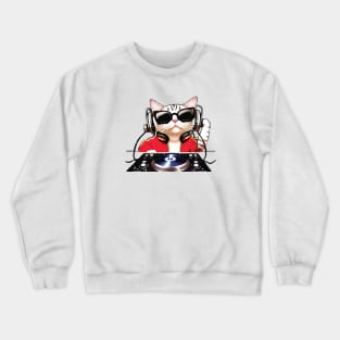 Cat with headphones Crewneck Sweatshirt